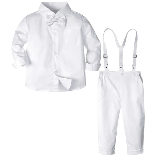 Boy Full White Toddler Baptism Suit Set